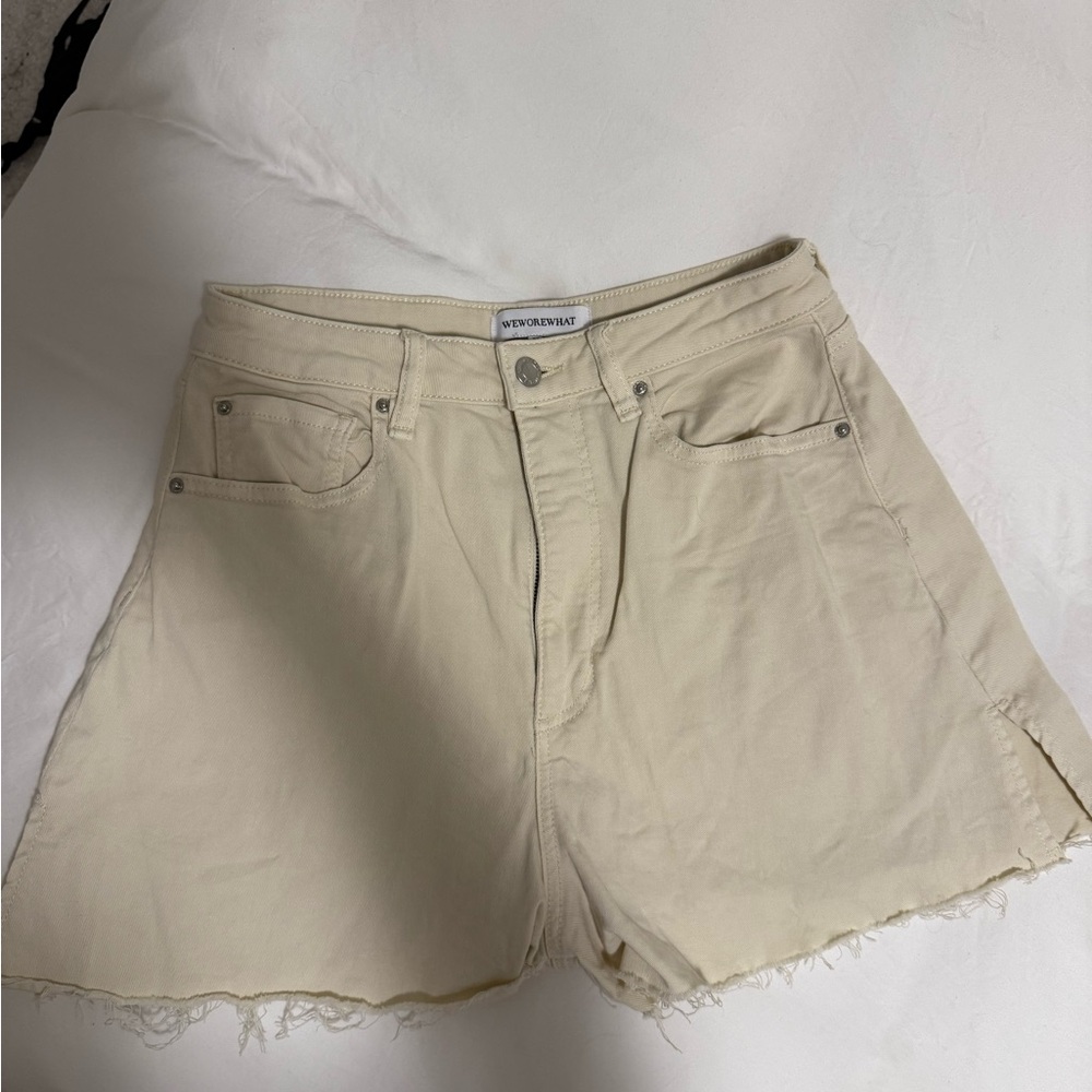 WeWoreWhat Cream Jean Shorts